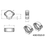 30mm anéis para luneta | base curta Picatinny QD Ergo 