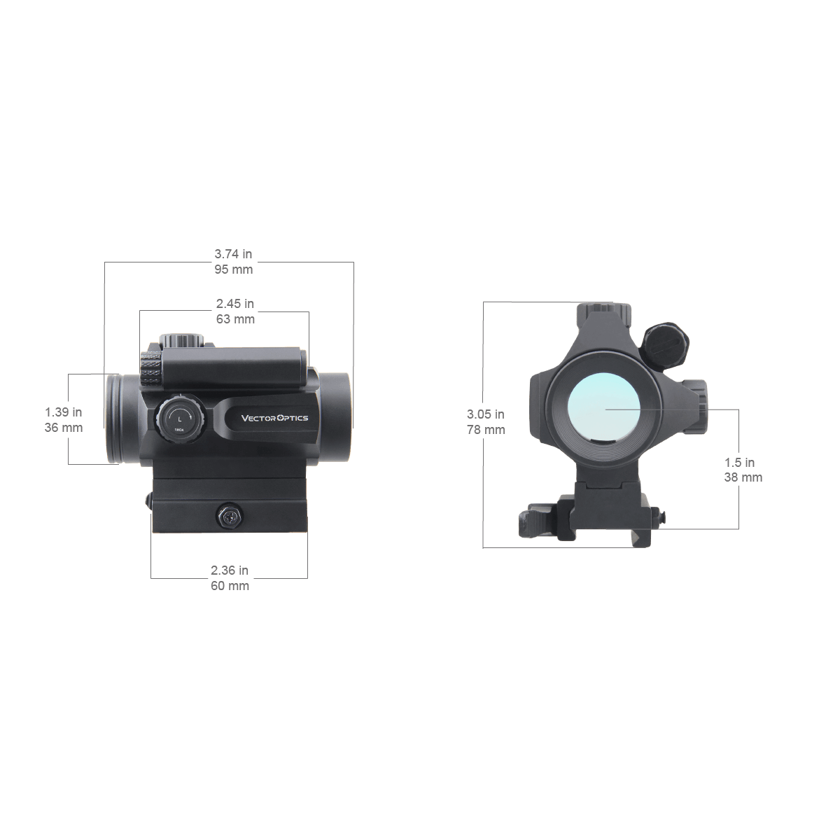 Vector Optics Mira Nautilus 1x30 Retículo Duplo mira red dot 