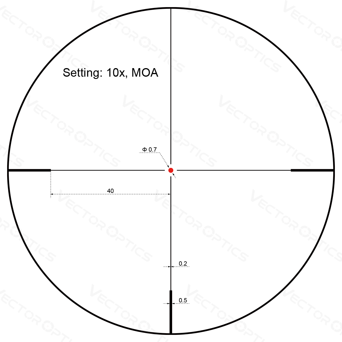 Vector Optics Forester 2-10x40SFP mira telescópica 