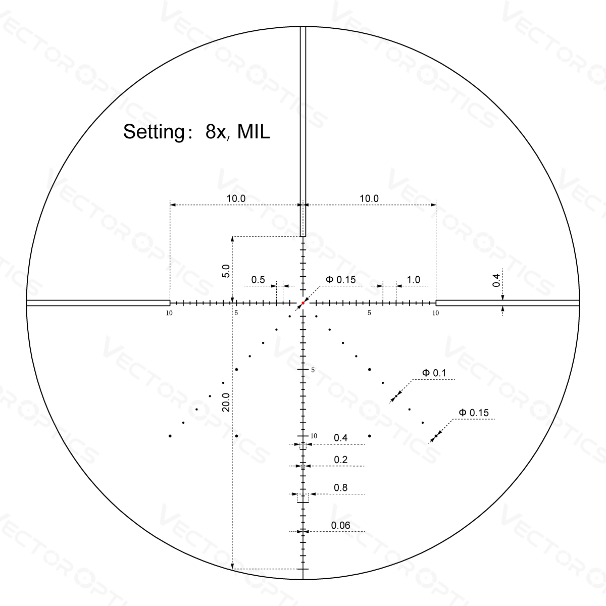 Vector Optics Veyron 2-8x32IR compacto mira telescópica 